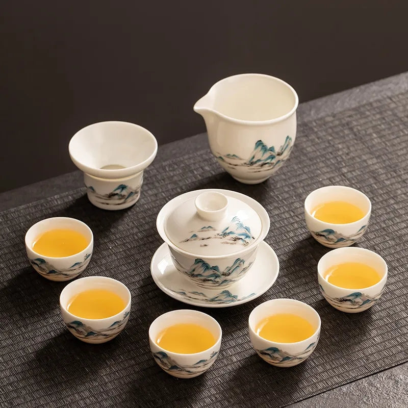 Lustrous Jade Porcelain Tea Set