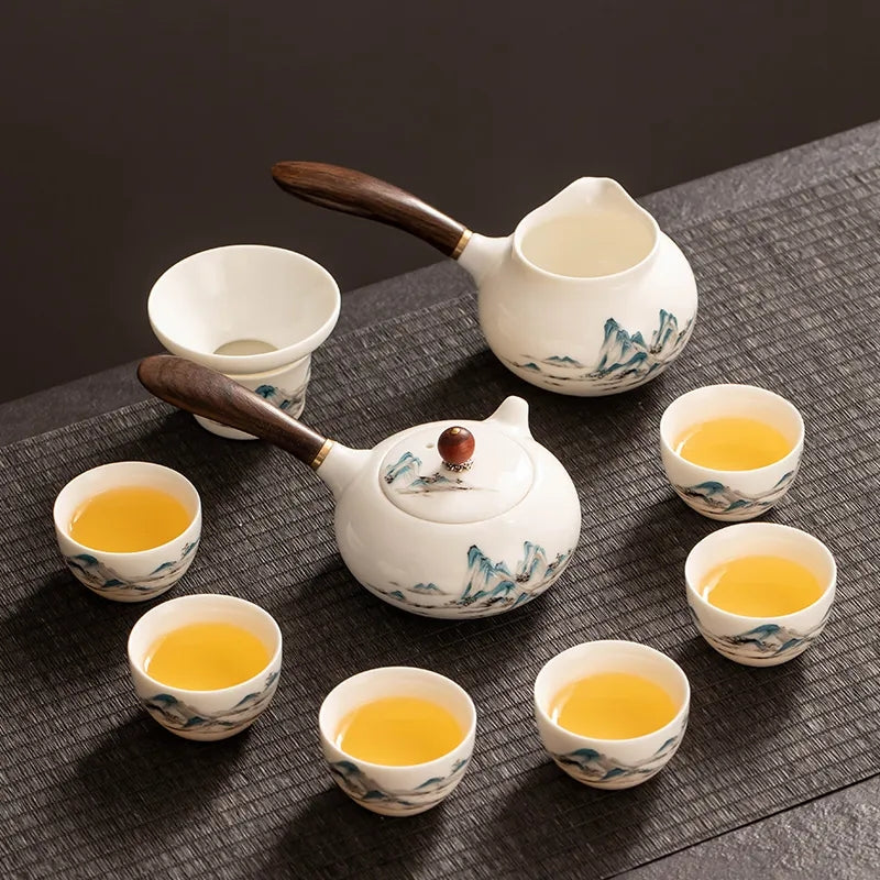 Lustrous Jade Porcelain Tea Set