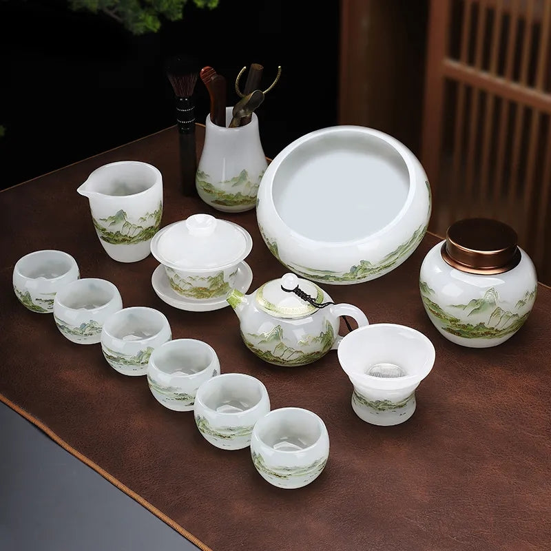 Thousand Miles Rivers & Mountains" Lustrous Kung Fu Tea Set