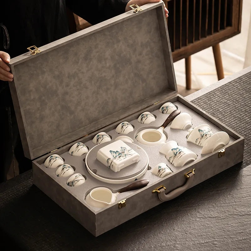 Lustrous Jade Porcelain Tea Set