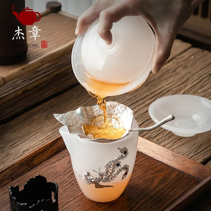 Han White Jade Kung Fu Liuli Tea Set