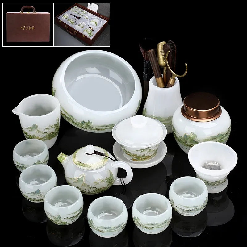 Thousand Miles Rivers & Mountains" Lustrous Kung Fu Tea Set