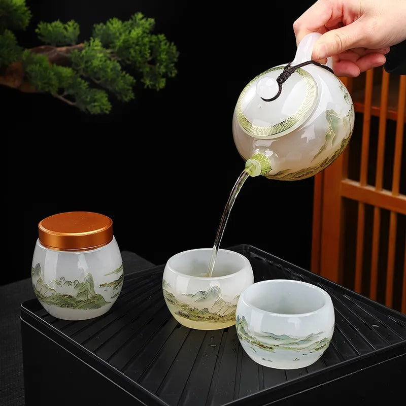 Thousand Miles Rivers & Mountains" Lustrous Kung Fu Tea Set