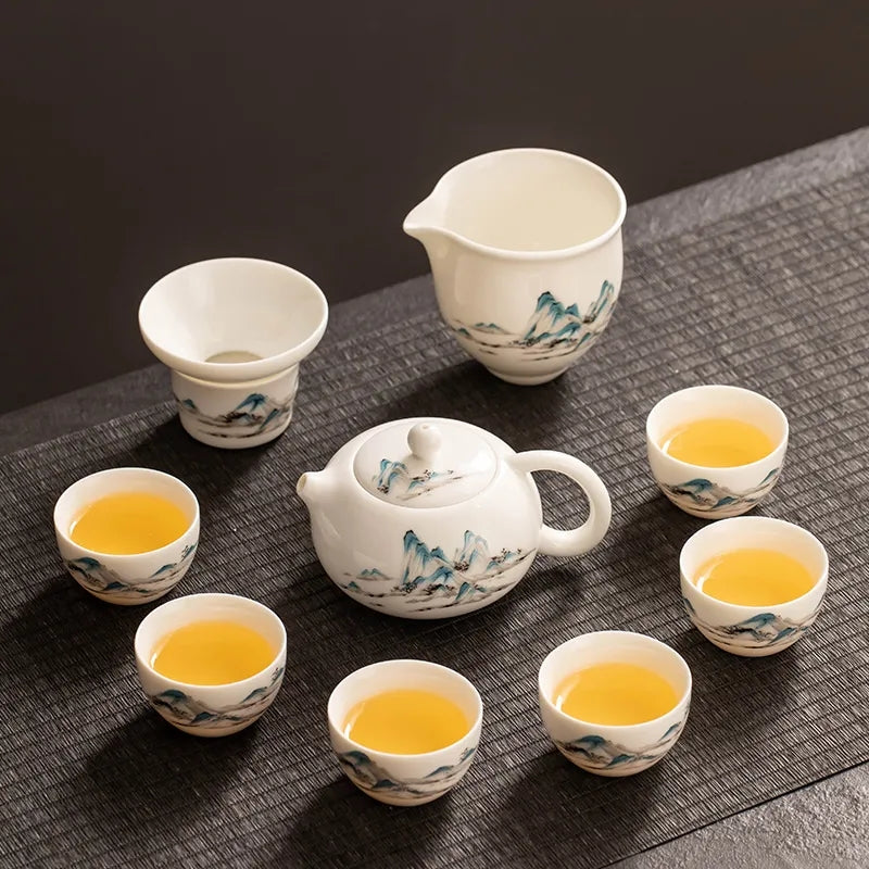 Lustrous Jade Porcelain Tea Set