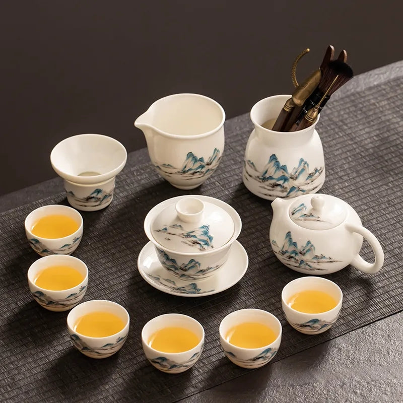 Lustrous Jade Porcelain Tea Set