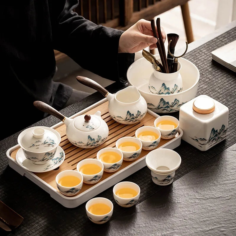 Lustrous Jade Porcelain Tea Set