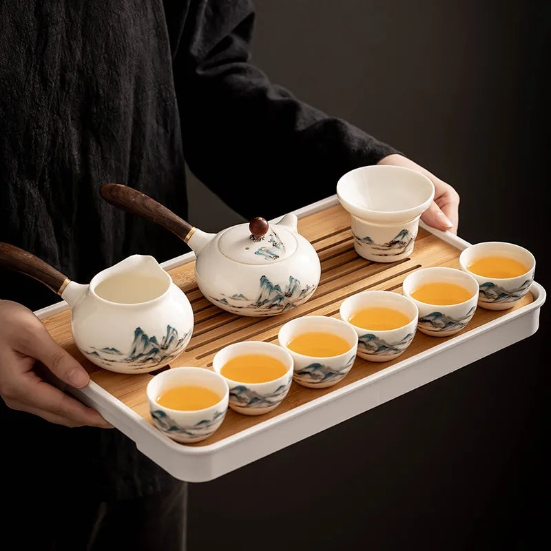 Lustrous Jade Porcelain Tea Set